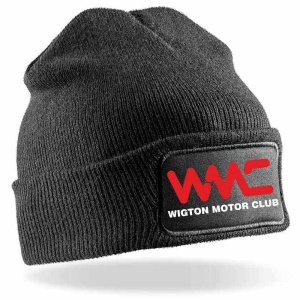 Wigton Motor Club Branded Result Black Double Knit Thinsulate Beanie Hat